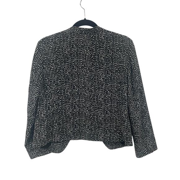 Ann Taylor Loft Open Front Blazer Jacket Black White Animal Print Womens Medium - Picture 4 of 5
